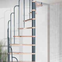 Escalier semi-hélicoïdal Skidoo 120 x 60cm,- 315cm (13 marches),Italo-Silver (argent)