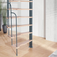 Escalier semi-hélicoïdal Skidoo 120 x 60cm,- 315cm (13 marches),Italo-Silver (argent)
