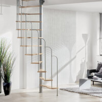 Escalier semi-hélicoïdal Skidoo 140 x 70cm,- 315cm (13 marches),Anthracite (gris foncé)