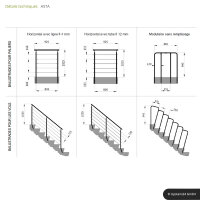 Escalier extérieur Astra avec barreaux - dun côte, 34 - 40cm (2 marches), Grillage soudée, galvanisé et peint noir
