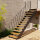 Escalier extérieur Astra avec barreaux - dun côte, 68 - 80cm (4 marches), Mélèze verni, galvanisé et peint noir