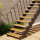Escalier extérieur Astra avec barreaux - dun côte, 68 - 80cm (4 marches), Mélèze verni, galvanisé et peint noir