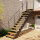 Escalier extérieur Astra avec tubes inox 12mm - dun côte, 85 - 100cm (5 marches), Mélèze brut, galvanisé et peint noir