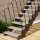 Escalier extérieur Astra avec barreaux - des deux côtes, 51 - 60cm (3 marches), Grillage soudée, galvanisé et peint noir