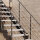 Escalier extérieur Astra avec tubes inox 12mm - des deux côtes, 51 - 60cm (3 marches), grille profilée, galvanisé et peint noir
