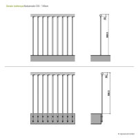 Garde-corps descalier C20 / Cannes - 100cm