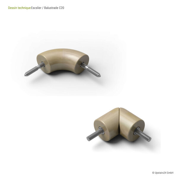 Raccord pour main courante C20