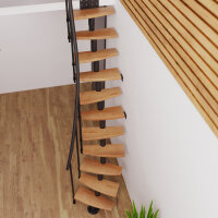 Escalier gain de place ATRIUM Pico Plus, jusquà 300cm (11 marches), Noir, Aulne