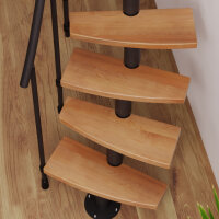 Escalier gain de place ATRIUM Pico Plus, jusquà 300cm (11 marches), Noir, Aulne