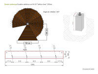 Escalier extérieur en colimaçon K2 WPC, 120cm, 282 - 329cm (13 marches + palier + tube suppl.), Couleur WPC: Anthracite