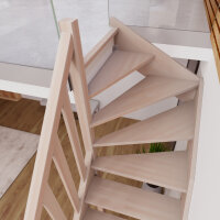 Escalier en bois Monti Up 1/4 tournant haut