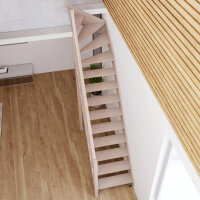 Escalier en bois Monti Up 1/4 tournant haut