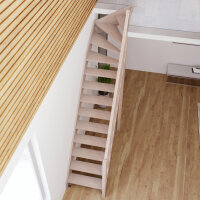 Escalier en bois Monti Up 1/4 tournant haut