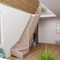 Escalier en bois Monti 1/4 tournant bas