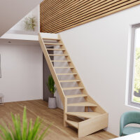 Escalier en bois Monti 1/4 tournant bas