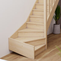 Escalier en bois Monti 1/4 tournant bas