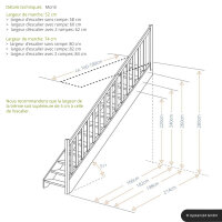 Escalier en bois Monti 1/4 tournant bas