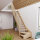 Escalier en bois Monti 1/4 tournant avec rampe- 74cm, tournant à gauche, épicéa massif, sans contremarches, - 280cm (13 marches)