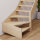 Escalier en bois Monti 1/4 tournant sans rampe- 74cm, tournant à gauche, épicéa massif, sans contremarches, - 280cm (13 marches)