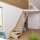 Escalier en bois Monti 1/4 tournant sans rampe- 74cm, tournant à droite, épicéa massif, sans contremarches, - 280cm (13 marches)