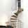 Escalier colimaçon C20 - 110cm, 231 - 253cm (10 marches + palier), peint gris, gris pierre, main courante en pvc