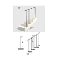 Escalier sur mesure L20 -100cm, 234 - 286cm (12 marches)