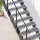 Escalier extérieur Astra avec palier et rampe:  Ø 12mm Tube, 51 - 60cm (3 marches + palier), 2 supports muraux, grillage soudée