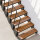 Escalier extérieur Astra avec palier et rampe: barreaux , 119 - 140cm (7 marches + palier), 2 supports muraux, mélèze