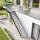 Escalier extérieur Astra avec palier et rampe: barreaux , 51 - 60cm (3 marches + palier), 2 supports muraux, grille profilée