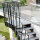 Escalier extérieur Astra avec palier et rampe: barreaux  avec remplissage, 68 - 80cm (4 marches + palier), 2 supports muraux, grille profilée