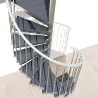 Escalier extérieur en Kit Scalu, 234 - 282 (12 marches + palier), 130, WPC anthracite