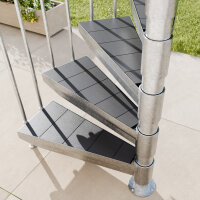 Escalier extérieur en Kit Scalu, 234 - 282 (12 marches + palier), 130, WPC anthracite