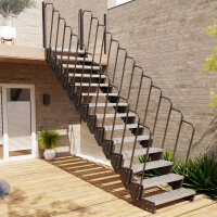 Escalier extérieur droit Astra - Marches en tôle perforée