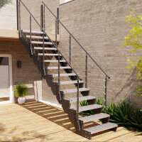 Escalier extérieur droit Astra - Marches en tôle perforée