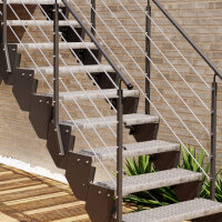 Escalier extérieur droit Astra - Marches en caillebotis