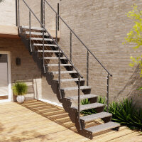 Escalier extérieur droit Astra - Marches en caillebotis