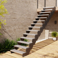 Escalier extérieur droit Astra - Marches en caillebotis