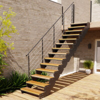 Escalier extérieur droit Astra - Marches en caillebotis