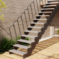 Escalier extérieur droit Astra - Marches en caillebotis