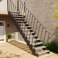 Escalier extérieur droit Astra - Marches en caillebotis