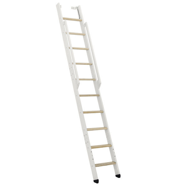 Échelle de meunier / escalier gain de place Move- Polar-White (blanc),- 243cm (10 marches), Épicéa massif
