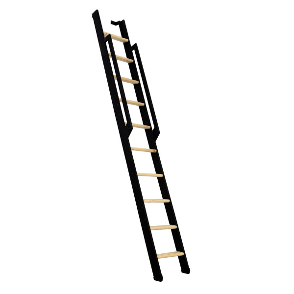 Échelle de meunier / escalier gain de place Move- Anthracite (gris foncé), - 243cm (10 marches), Épicéa massif