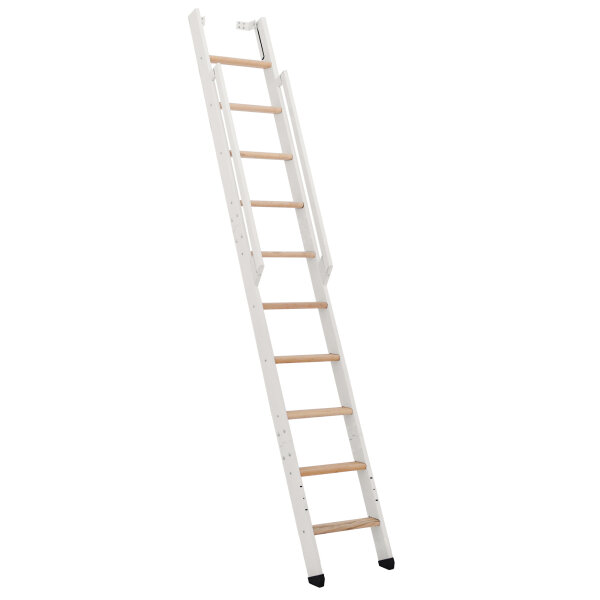 Échelle de meunier / escalier gain de place Move- Polar-White (blanc), - 243cm (10 marches), Hêtre massif