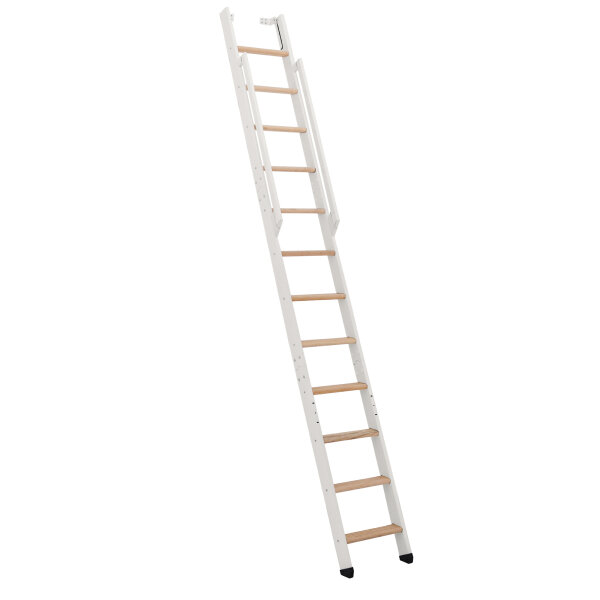 Échelle de meunier / escalier gain de place Move- Polar-White (blanc), - 290cm (12 marches), Hêtre massif