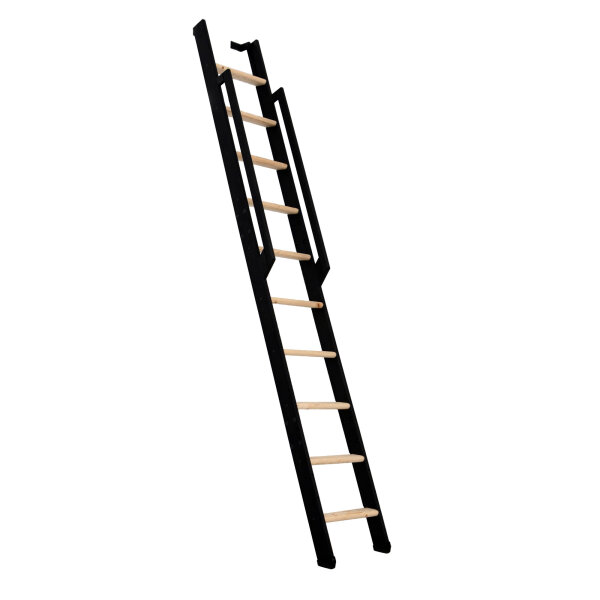 Échelle de meunier / escalier gain de place Move- Anthracite (gris foncé), - 243cm (10 marches), Hêtre massif