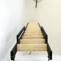Échelle de meunier / escalier gain de place Move- Anthracite (gris foncé), - 243cm (10 marches), Hêtre massif