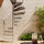 Escalier extérieur en colimaçon Gardini  - 130cm, 168 - 184cm (7 marches + palier), galvanisé