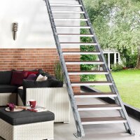 Escalier extérieur Hollywood WPC sans rampe - 80cm, 93 - 133cm (5 marches), Anthracite