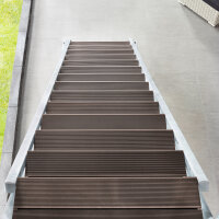 Escalier extérieur Hollywood WPC sans rampe - 80cm, 93 - 133cm (5 marches), Anthracite