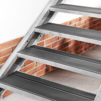 Escalier extérieur Hollywood WPC sans rampe - 80cm, 93 - 133cm (5 marches), Anthracite